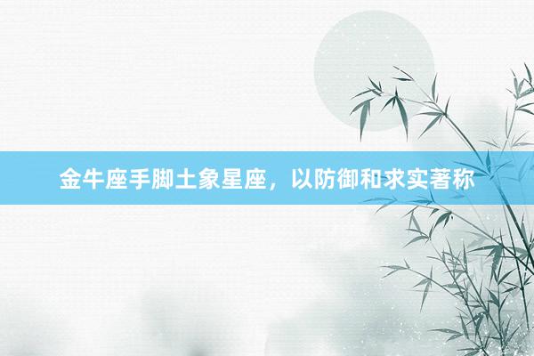 金牛座手脚土象星座，以防御和求实著称